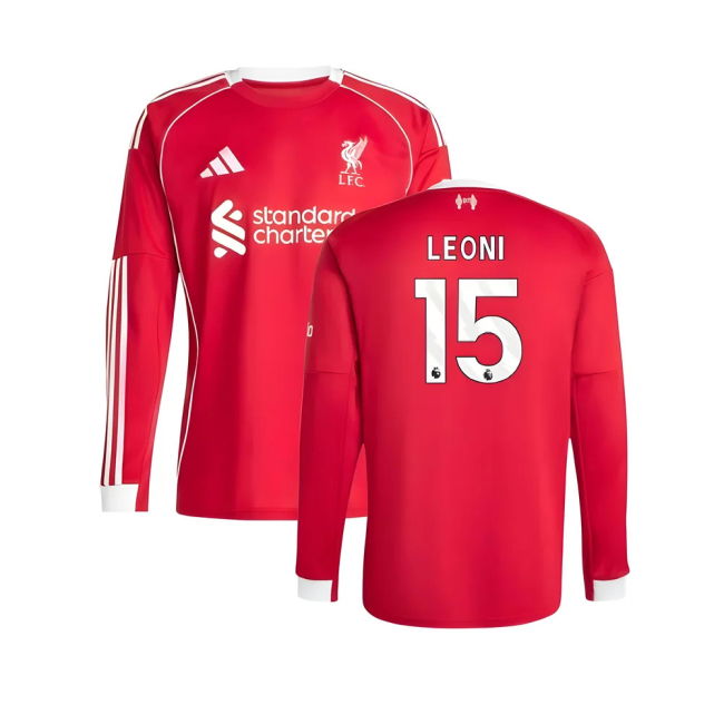 2025-2026 Liverpool Long Sleeve Home Shirt (Leoni 15)