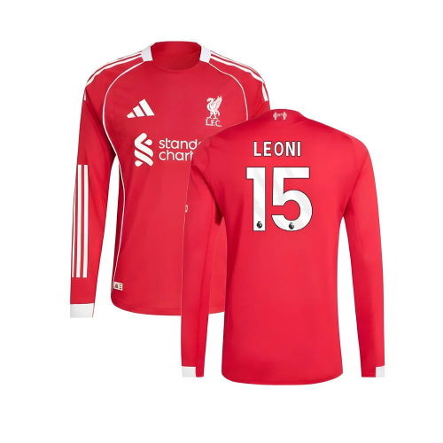 2025-2026 Liverpool Authentic Long Sleeve Home Shirt (Leoni 15)