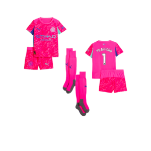 2025-2026 Man City Home Goalkeeper Mini Kit (Pink) (Trafford 1)