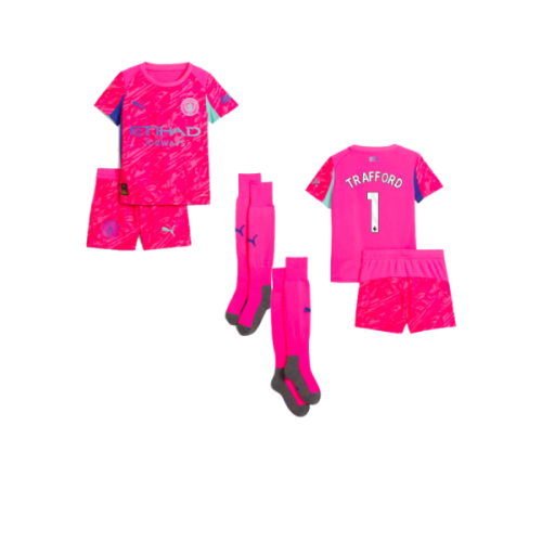 2025-2026 Man City Home Goalkeeper Mini Kit (Pink) (Trafford 1)