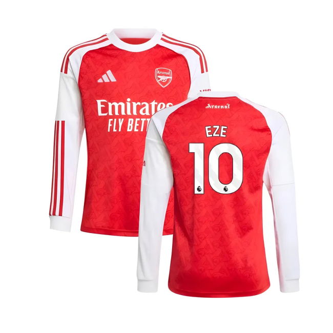 2025-2026 Arsenal Long Sleeve Home Shirt (Kids) (Eze 10)