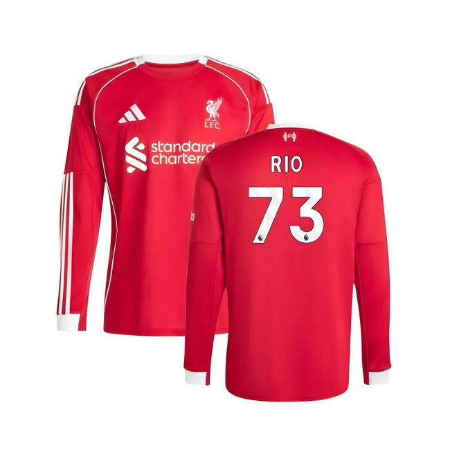2025-2026 Liverpool Long Sleeve Home Shirt (Rio 73)