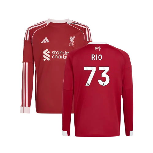 2025-2026 Liverpool Long Sleeve Home Shirt (Kids) (Rio 73)
