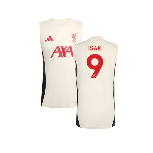 2025-2026 Liverpool Sleeveless Jersey (White) (Isak 9)