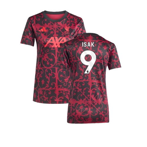 2025-2026 Liverpool Pre-Match Shirt (Black) - Womens (Isak 9)