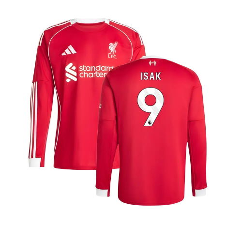 2025-2026 Liverpool Long Sleeve Home Shirt (Isak 9)
