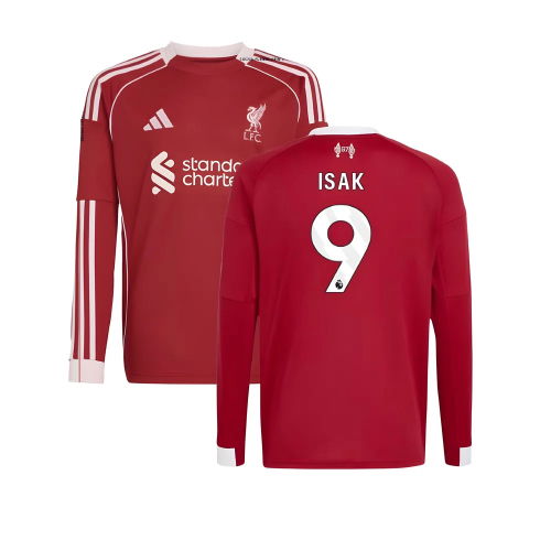 2025-2026 Liverpool Long Sleeve Home Shirt (Kids) (Isak 9)