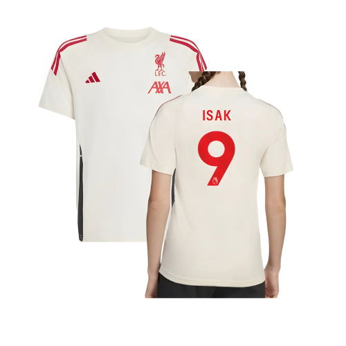 2025-2026 Liverpool Training Tee (White) - Kids (Isak 9)