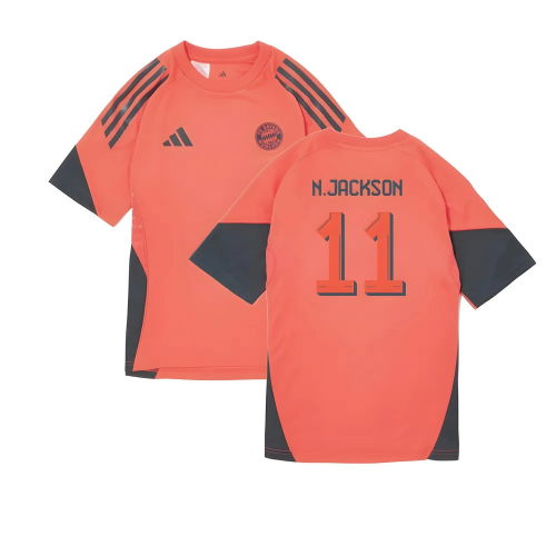 2025-2026 Bayern Munich Training Shirt (Easy Coral) - Kids (N.Jackson 11)