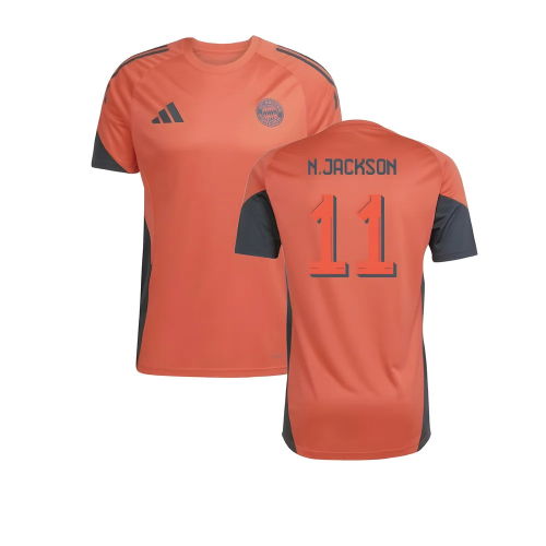 2025-2026 Bayern Munich Training Shirt (Easy Coral) (N.Jackson 11)