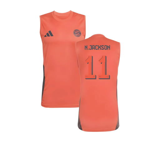 2025-2026 Bayern Munich Sleeveless Jersey (Easy Coral) (N.Jackson 11)