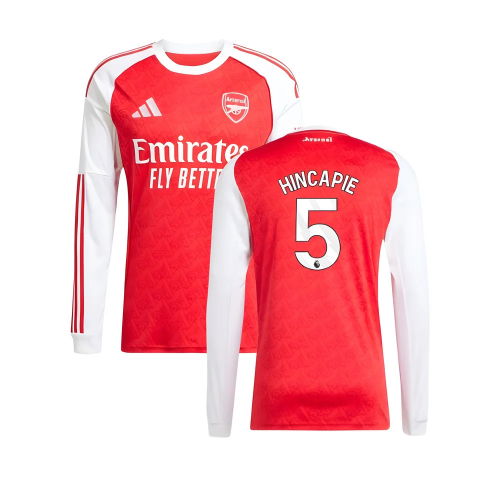 2025-2026 Arsenal Long Sleeve Home Shirt (Hincapie 5)