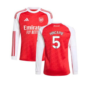 2025-2026 Arsenal Long Sleeve Home Shirt (Kids) (Hincapie 5)