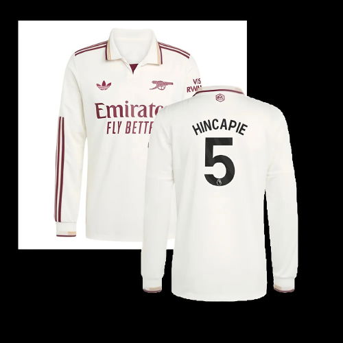 2025-2026 Arsenal Authentic Long Sleeve Third Shirt (Hincapie 5)