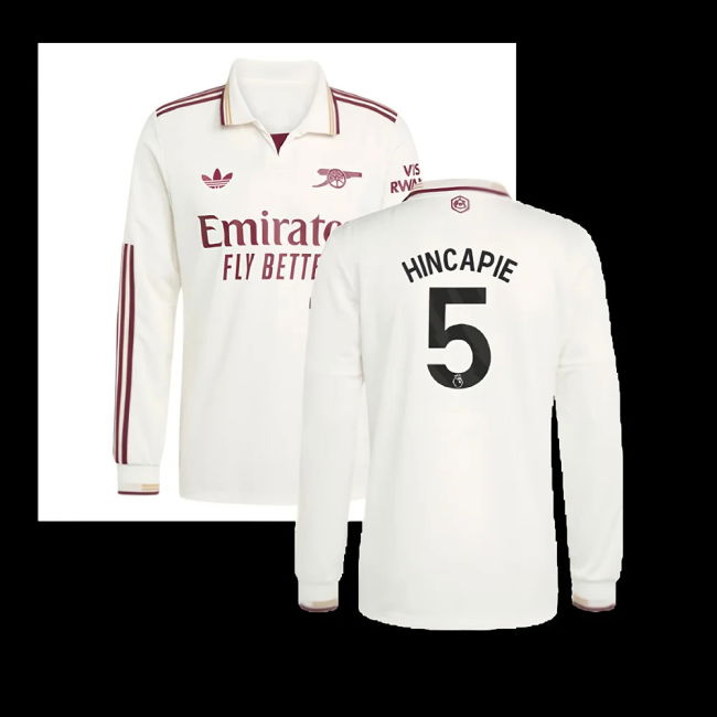 2025-2026 Arsenal Authentic Long Sleeve Third Shirt (Hincapie 5)