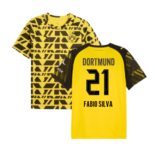 2025-2026 Borussia Dortmund Warm Up Jersey (Yellow) (Fabio Silva 21)