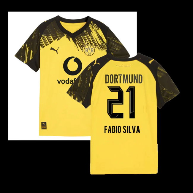 2025-2026 Borussia Dortmund Home Shirt (Kids) (Fabio Silva 21)