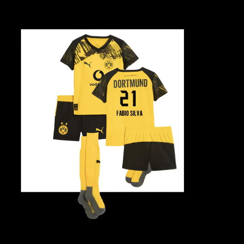 2025-2026 Borussia Dortmund Home Mini Kit (Fabio Silva 21) 2025-2026 Borussia Dortmund Home Mini Kit (Fabio Silva 21)