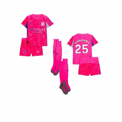 2025-2026 Man City Home Goalkeeper Mini Kit (Pink) (Donnarumma 25)  2025-2026 Man City Home Goalkeeper Mini Kit (Pink) (Donnarumma 25)
