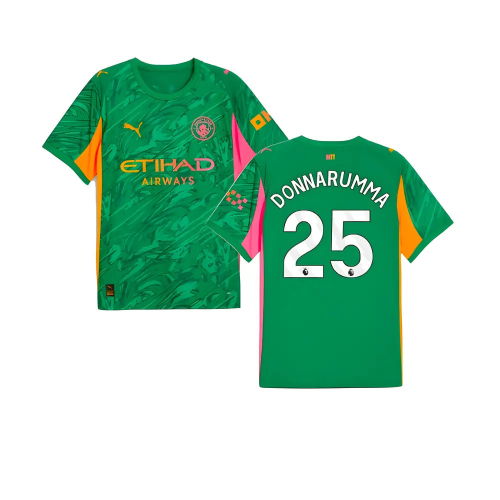 2025-2026 Man City Goalkeeper Away Shirt (Green) (Donnarumma 25)  2025-2026 Man City Goalkeeper Away Shirt (Green) (Donnarumma 25)