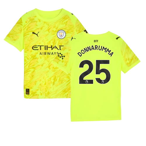 2025-2026 Man City Goalkeeper Third Shirt (Yellow) - Kids (Donnarumma 25)  2025-2026 Man City Goalkeeper Third Shirt (Yellow) - Kids (Donnarumma 25)
