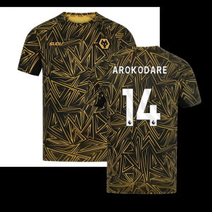 2025-2026 Wolves Home Pre-Match Shirt (Black) (Arokodare 14)