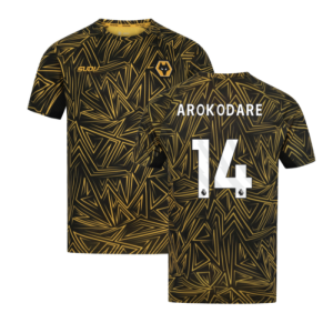 2025-2026 Wolves Home Pre-Match Shirt (Black) (Arokodare 14)