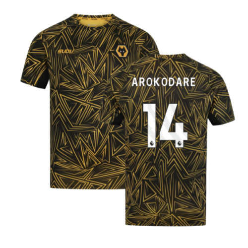 2025-2026 Wolves Home Pre-Match Shirt (Black) (Arokodare 14)