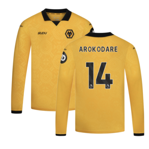 2025-2026 Wolves Long Sleeve Home Shirt - Kids (Arokodare 14)