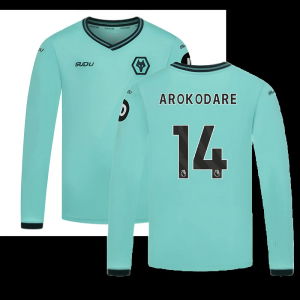 2025-2026 Wolves Long Sleeve Away Shirt (Kids) (Arokodare 14)