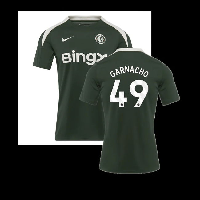 2025-2026 Chelsea Dri-Fit Strike Training Shirt (Green) (Garnacho 49)