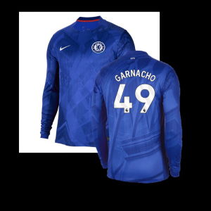 2025-2026 Chelsea Home Long Sleeve Shirt (Garnacho 49)