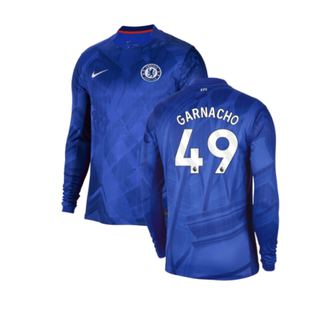 2025-2026 Chelsea Home Long Sleeve Shirt (Garnacho 49)