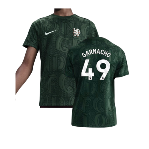 2025-2026 Chelsea Pre Match Shirt (Green) - Kids (Garnacho 49)