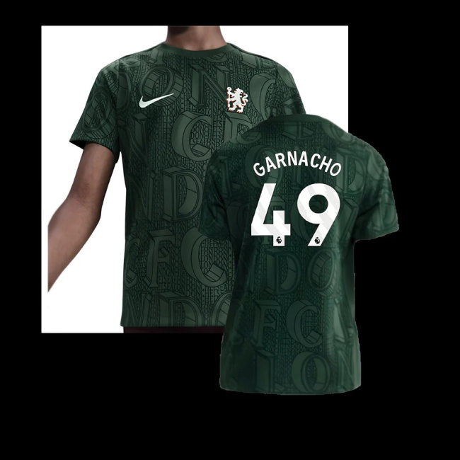 2025-2026 Chelsea Pre Match Shirt (Green) - Kids (Garnacho 49)