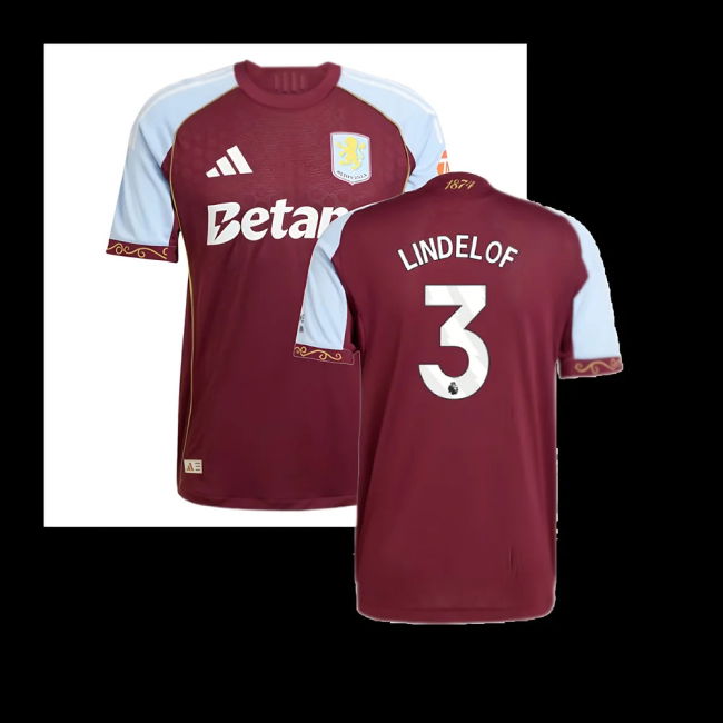 2025-2026 Aston Villa Authentic Home Shirt (Lindelof 3)