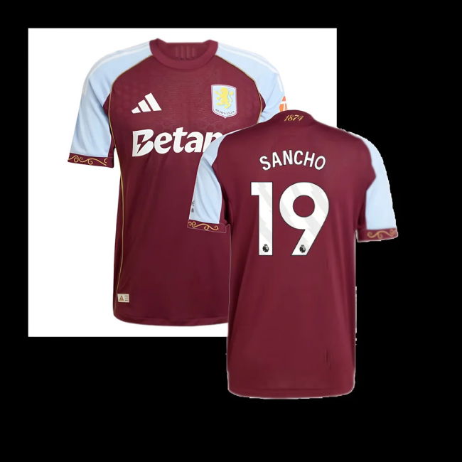2025-2026 Aston Villa Authentic Home Shirt (Sancho 19)