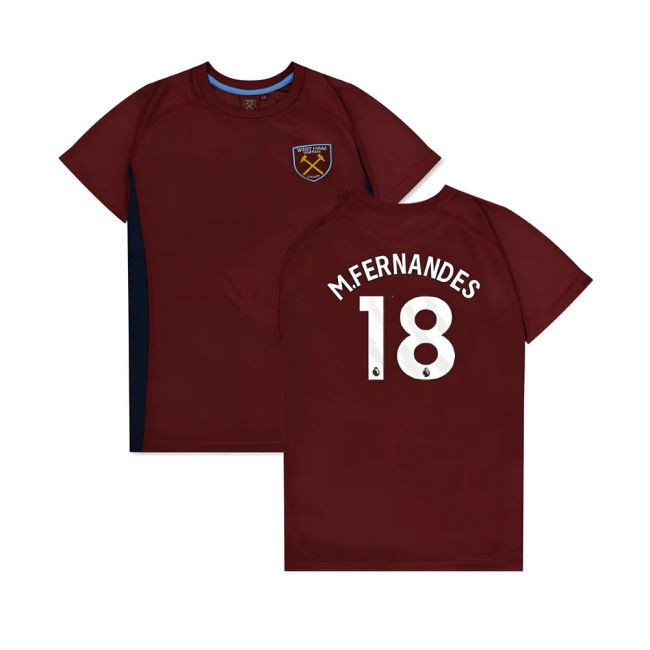 West Ham United Poly T-Shirt (Claret/Blue) - Kids (M.Fernandes 18)