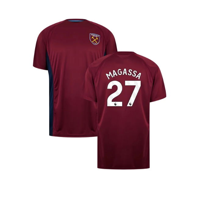 West Ham United Poly T-Shirt (Claret/Blue) (Magassa 27)