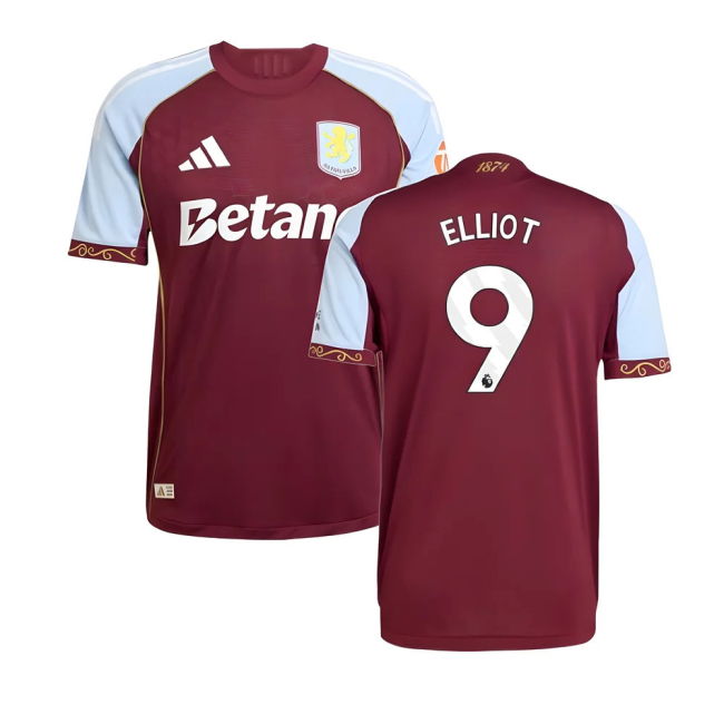 2025-2026 Aston Villa Authentic Home Shirt (Elliot 9)