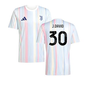 2025-2026 Juventus Pre-Match Shirt (White) (J.David 30)