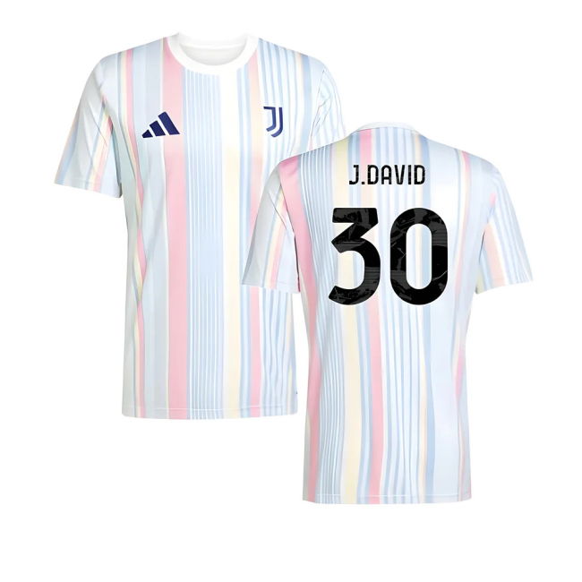 2025-2026 Juventus Pre-Match Shirt (White) (J.David 30)