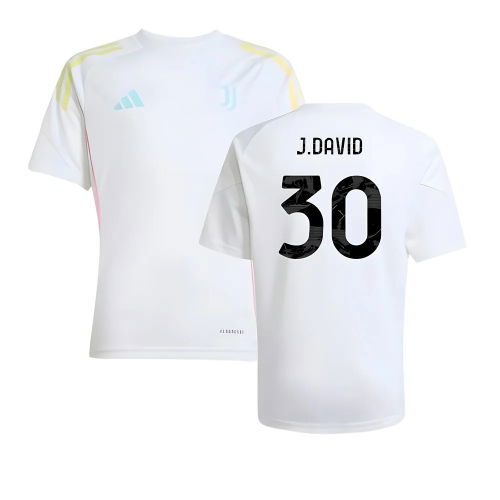 2025-2026 Juventus Training Shirt (White) - Kids (J.David 30)