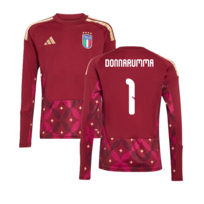 2026-2027 Italy Home Goalkeeper Shirt (Burgundy) - Kids (Donnarumma 1)