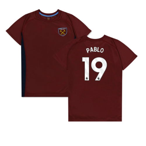 West Ham United Poly T-Shirt (Claret/Blue) - Kids (Pablo 19)