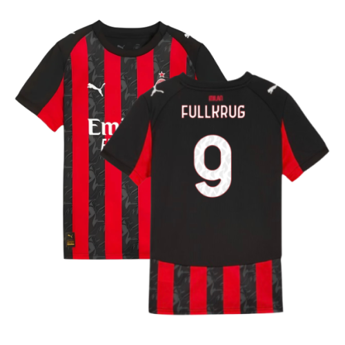 2025-2026 AC Milan Home Shirt (Kids) (Fullkrug 9)
