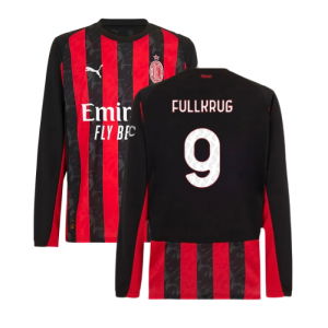 2025-2026 AC Milan Long Sleeve Home Shirt (Fullkrug 9)