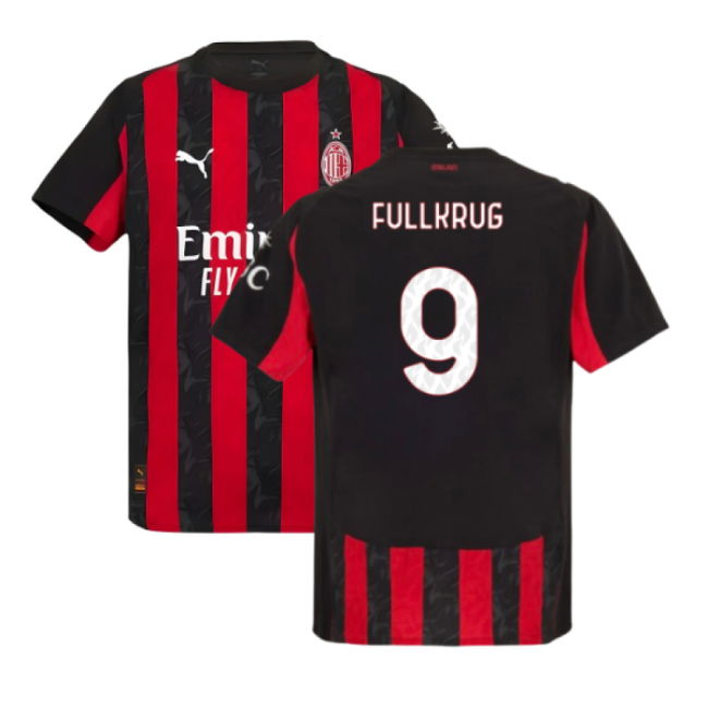 2025-2026 AC Milan Authentic Home Shirt (Fullkrug 9)