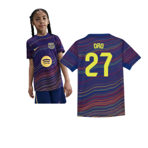 2025-2026 Barcelona Academy Pro Pre Match Shirt (Blue) - Kids (Dro 27)