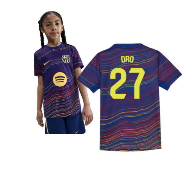 2025-2026 Barcelona Academy Pro Pre Match Shirt (Blue) - Kids (Dro 27)